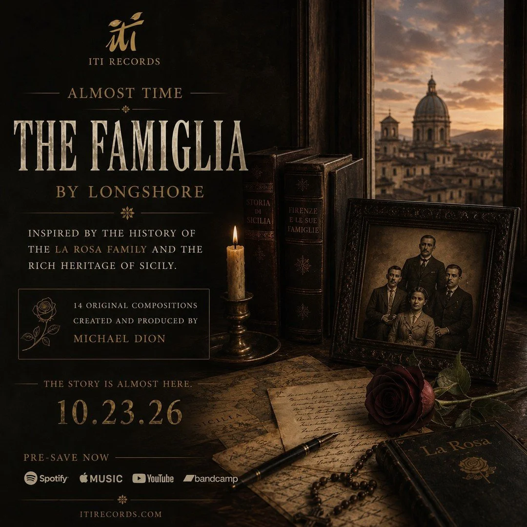 🕰️ The Story Continues

The journey through The Famiglia is almost here.

Inspired by the history of the La Rosa family, the artistic legacy of Salvator Rosa, and the lives of Giuseppe, Caterina, Antonio, Gabriella, and Salvatore, Longshore's newest