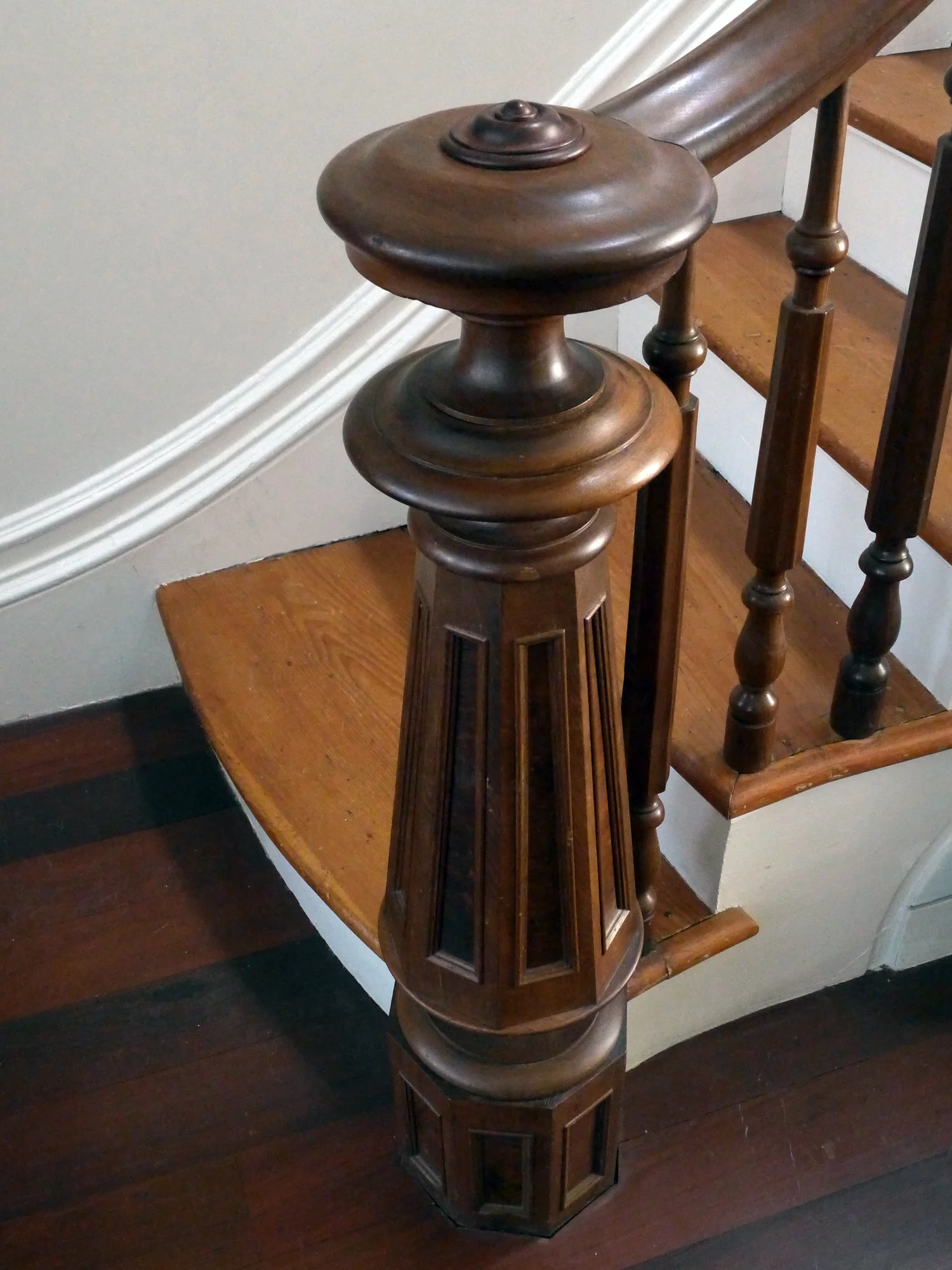 Restored Stair, Post and Railing.