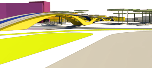 Pedestrian and Bike Route over Lavender Island.