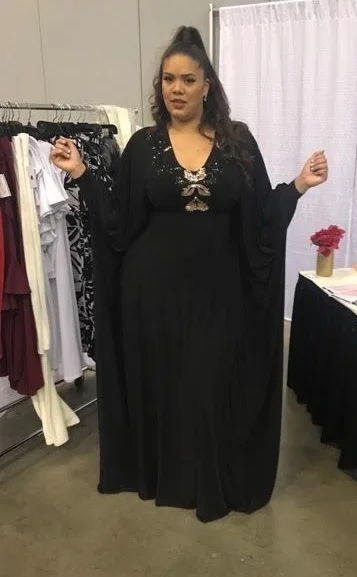 Alex in our Custom Oshun Maxi Gown