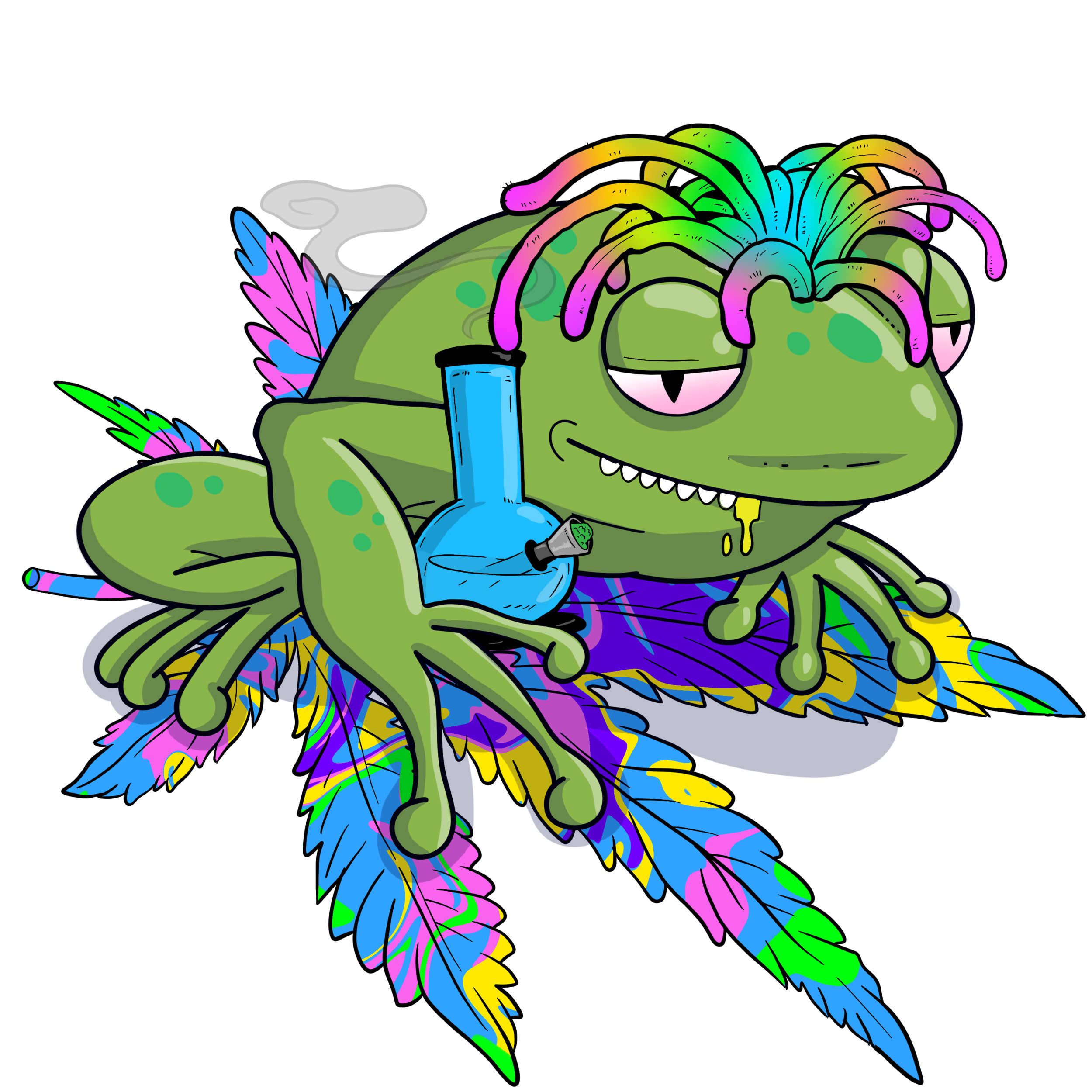 cartoon drawings of tree frog flipping the bird