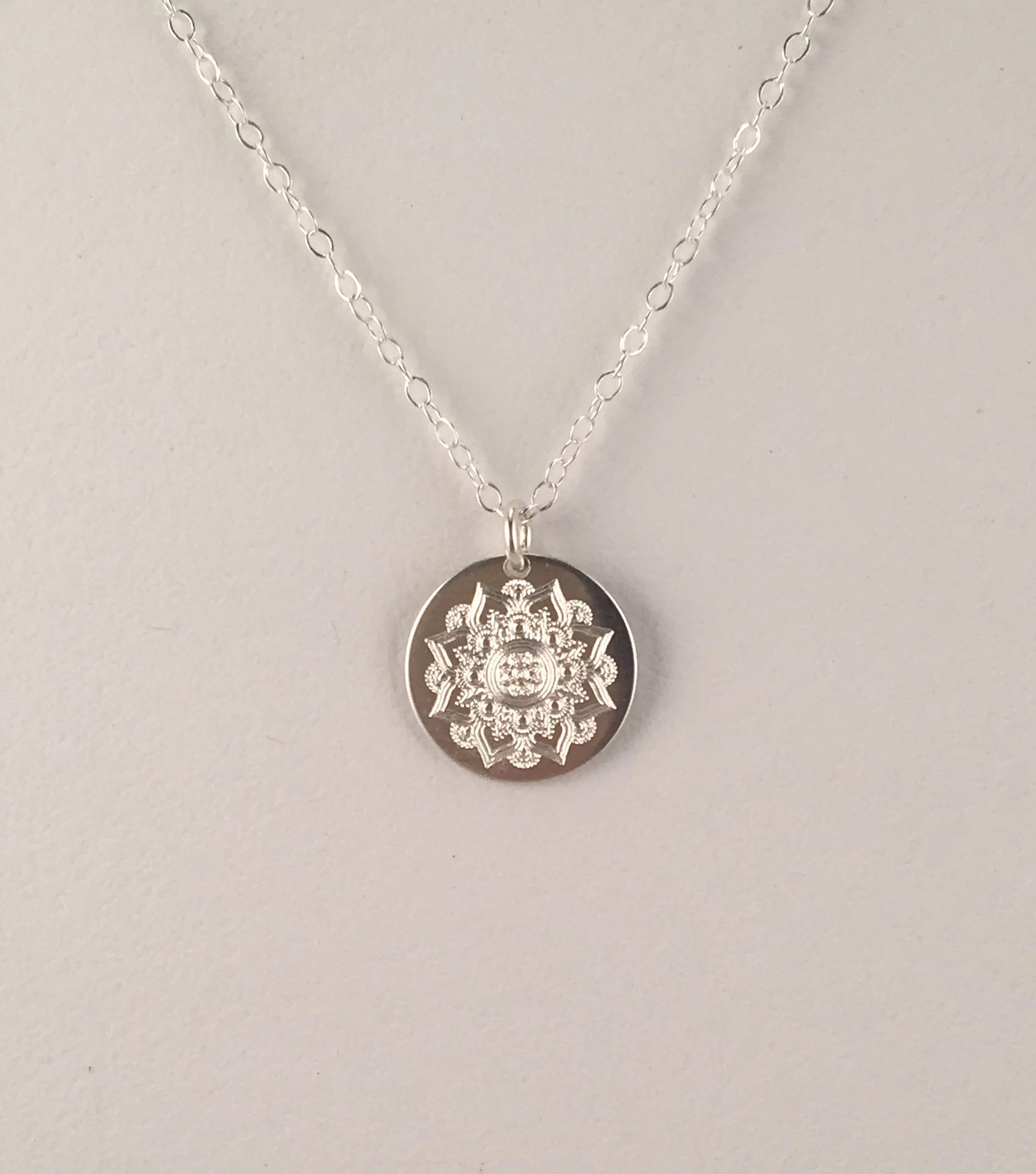 abundance mandala, sterling silver