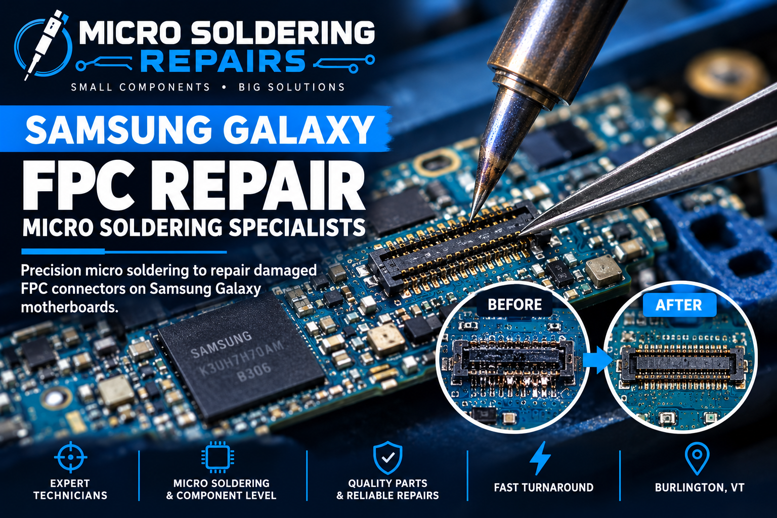 Samsung Galaxy Cell Phone Motherboard FPC Repair