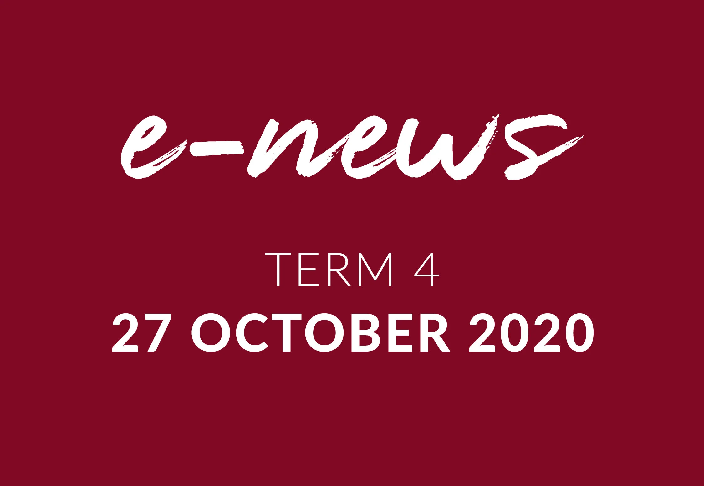 E-News 27 October 2020