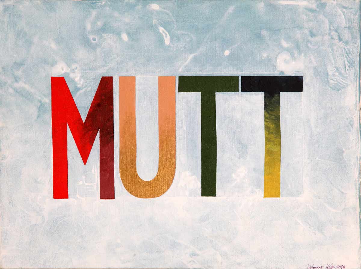 "Mutt", acrylic on canvas, 45x30cm