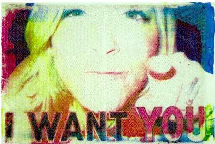 "I Want You", 2008, CMYK screen-print on bubble wrap, 92x61cm
