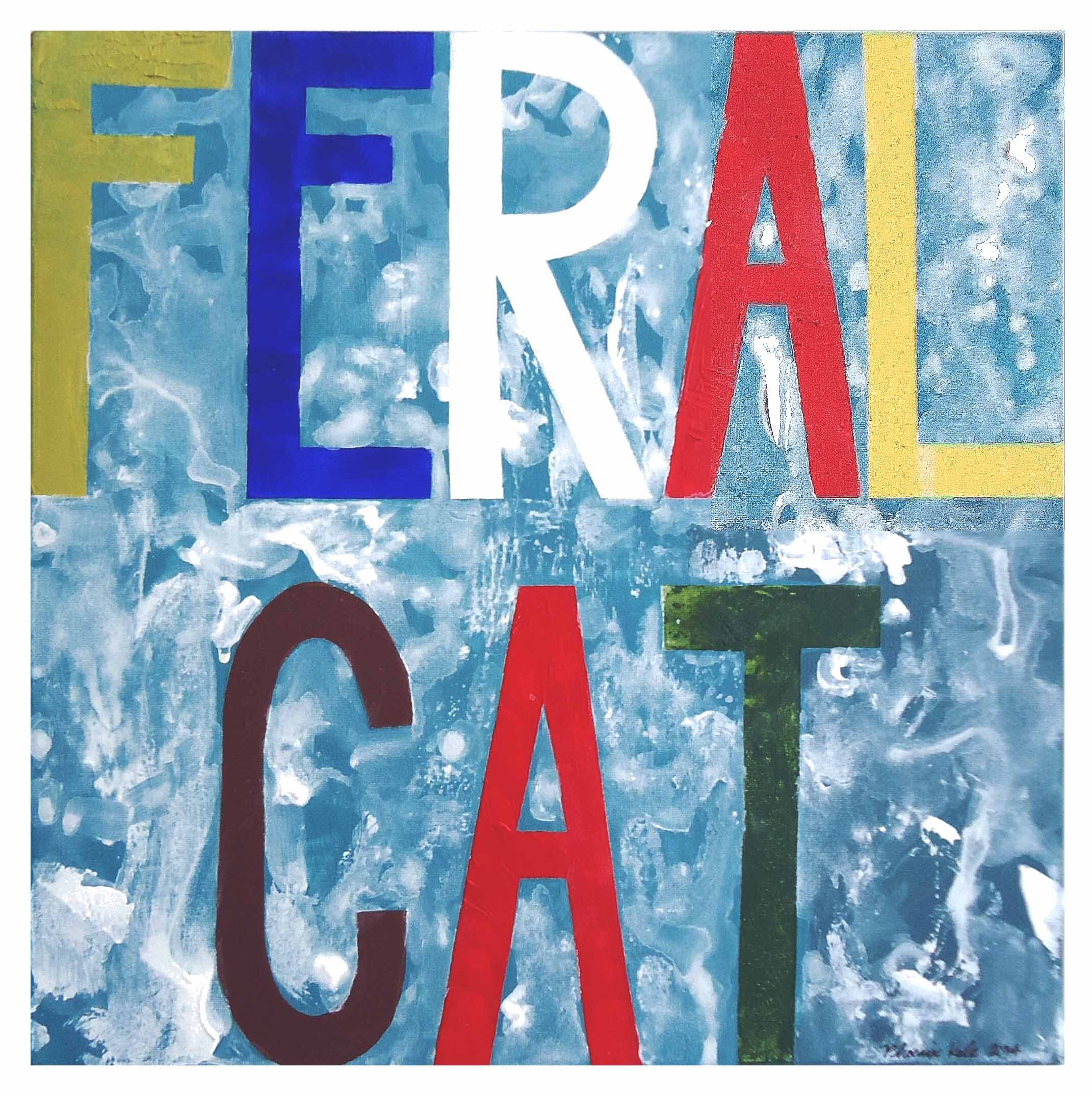 "Feral Cat", 30x30cm, acrylic paint on canvas, 2013