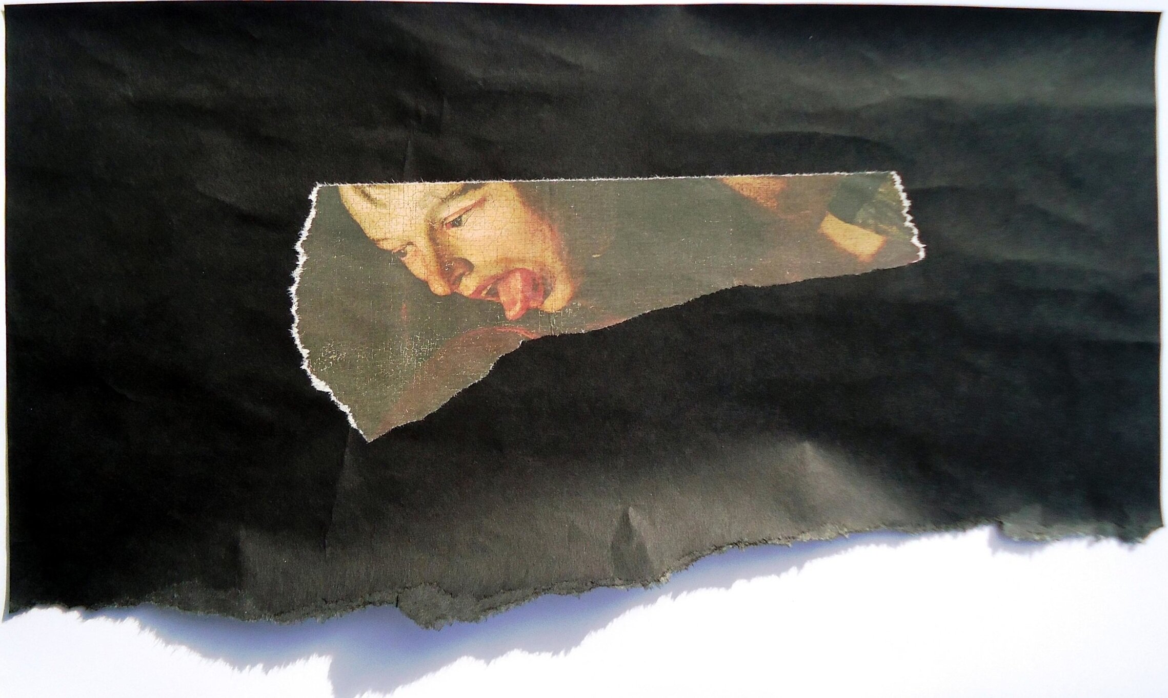 "Caravaggio", 2013, collage, 44x24cm