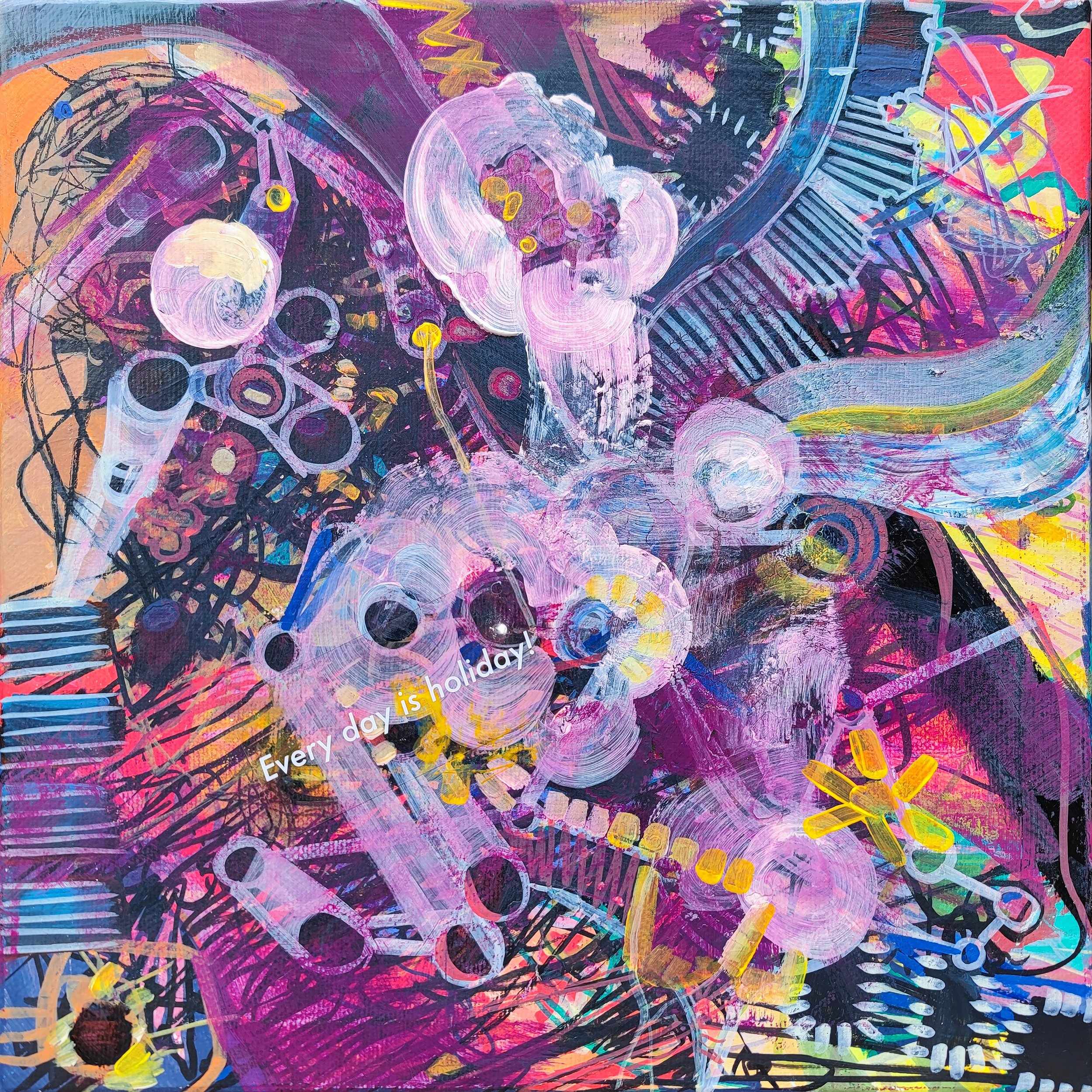"Cosmos", 40x40cm, mixed media on canvas, a Jinx + Nirvana Collaboration