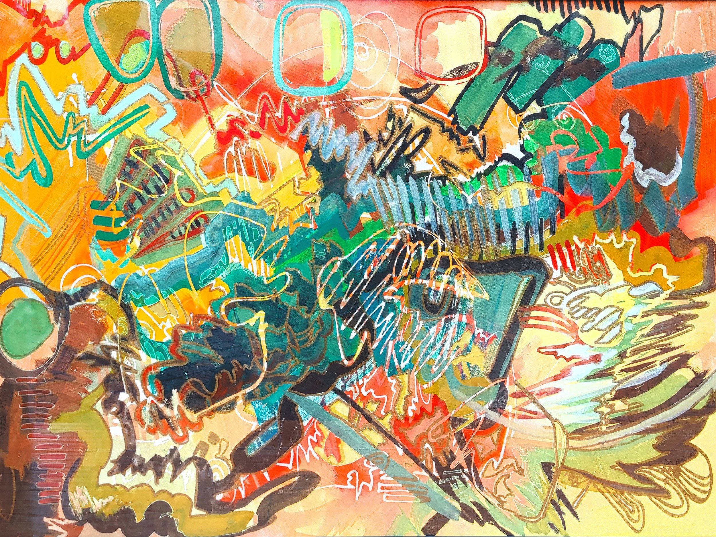 "Graffiti", 80x52, mixed media on paper