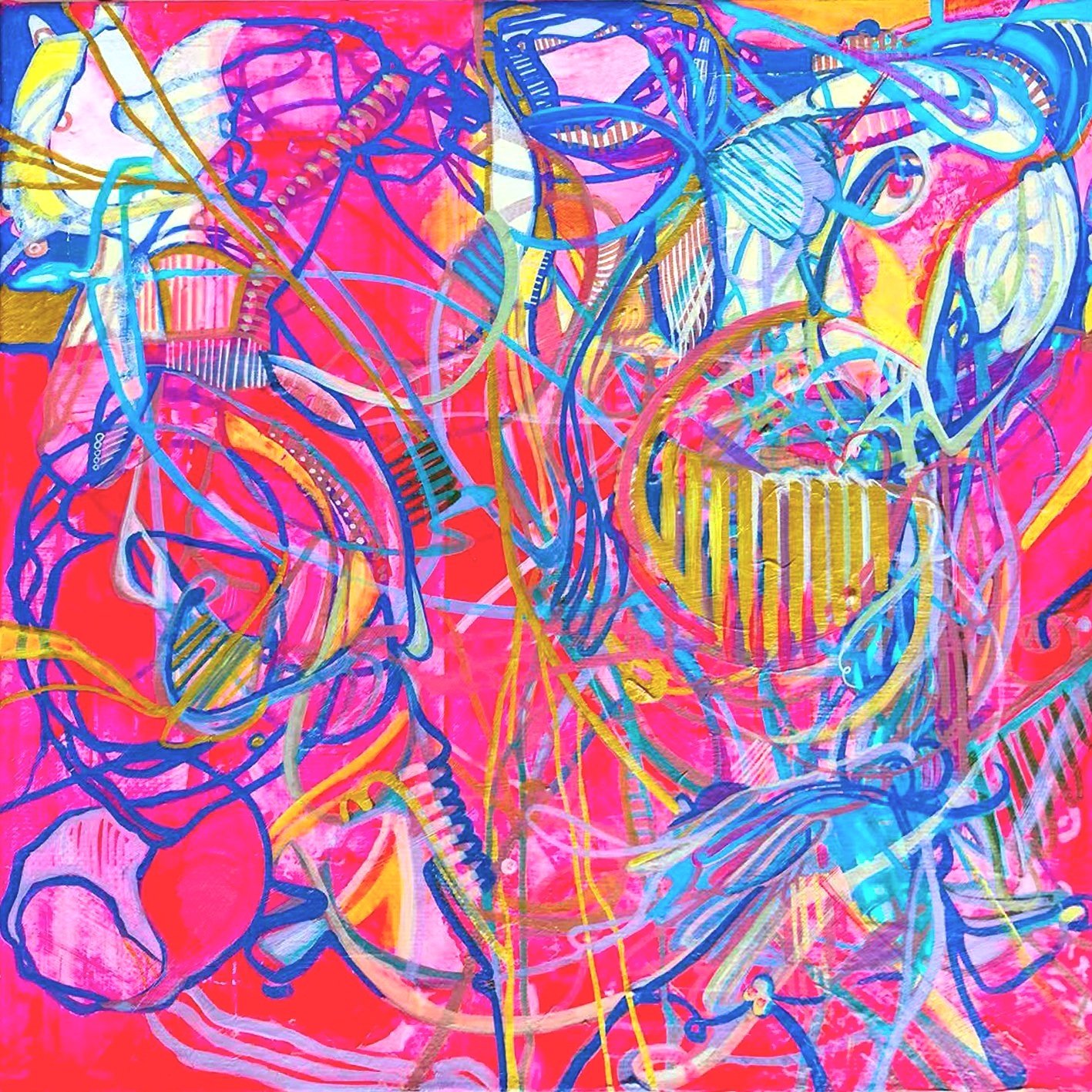 "Il Bel Far Niente", 40 x 40cm, mixed media on canvas, A Nirvana + Jinx Collaboration