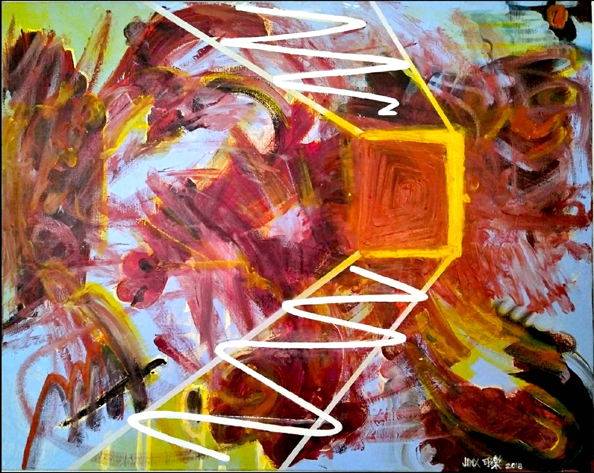 "Get Better Already" 振作起来, 2018, acrylic on canvas, 100x80cm 