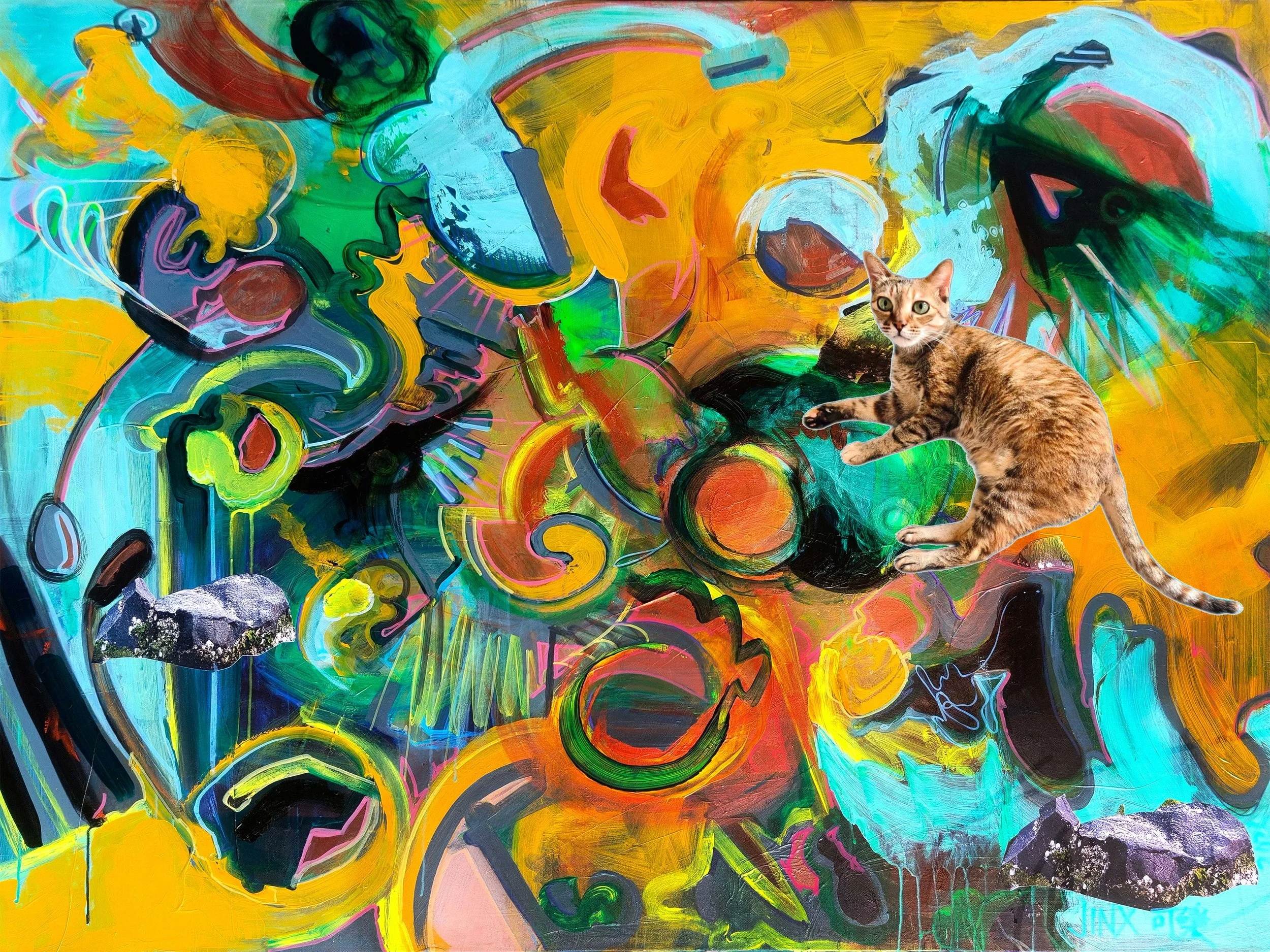 "Abstraction Distraction", 150x120cm, mixed media on canvas