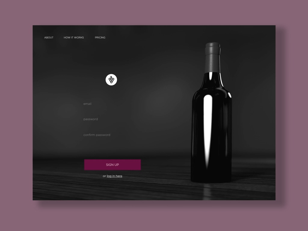 Wine Club Sign Up Page