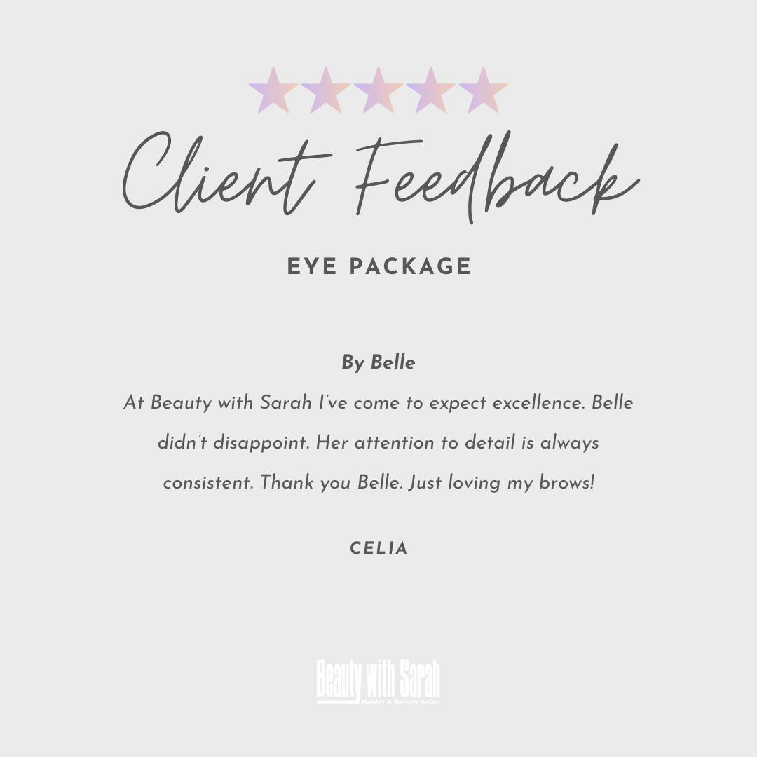 🌟🌟🌟🌟🌟 5 Star Review from Celia

Thank you so much for taking the time to leave such a lovely review Celia! 

We're thrilled to hear that you had another excellent experience at our salon, and that Belle's attention to detail was consistent and i