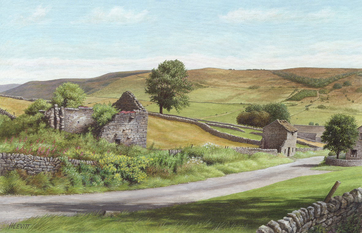 Approaching Little Hucklow , Derbyshire. Acrylic painting on linen. Sold