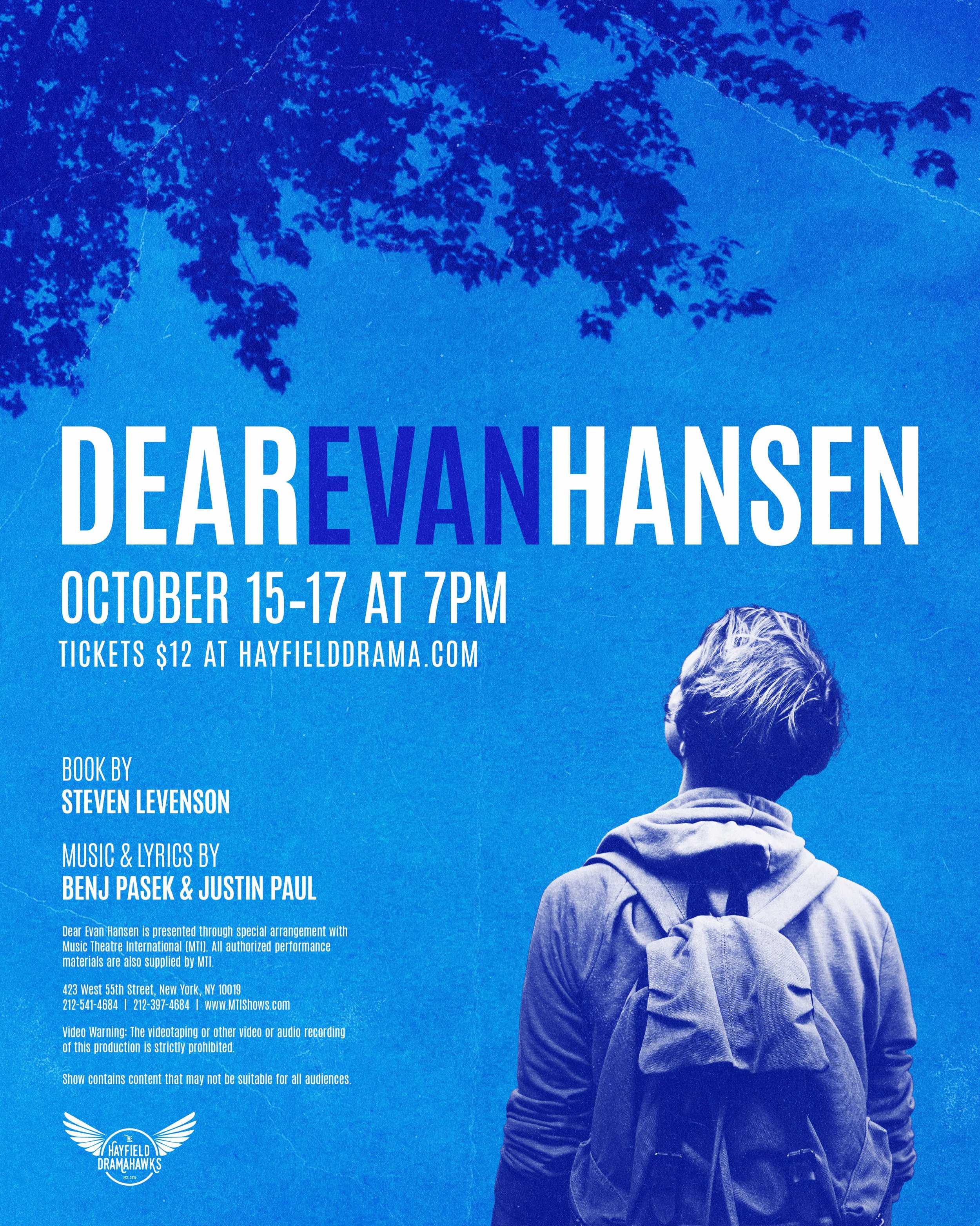 Hey, 👋🏾 👋it&rsquo;s us, waving through the window to let you know tickets to DEAR EVAN HANSEN are on sale now! October 15, 16, 17 at 7pm.