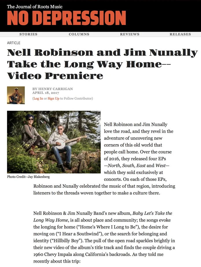 New Video Debut On No Depression