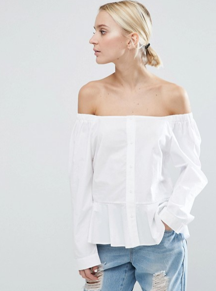 ASOS Off Shoulder Cotton Top