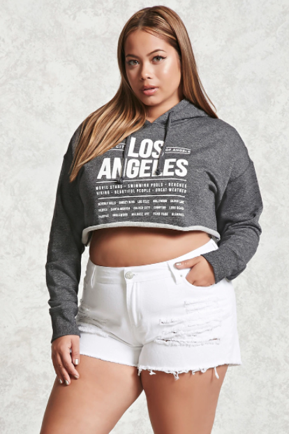 Plus Size Distressed Shorts