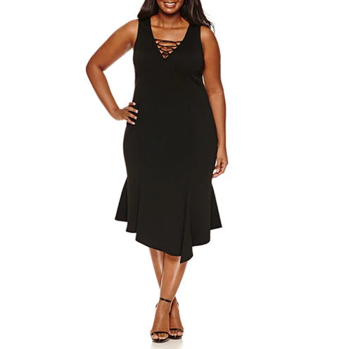 JC Penney Sleeveless Lace Up Dress Plus.jpeg