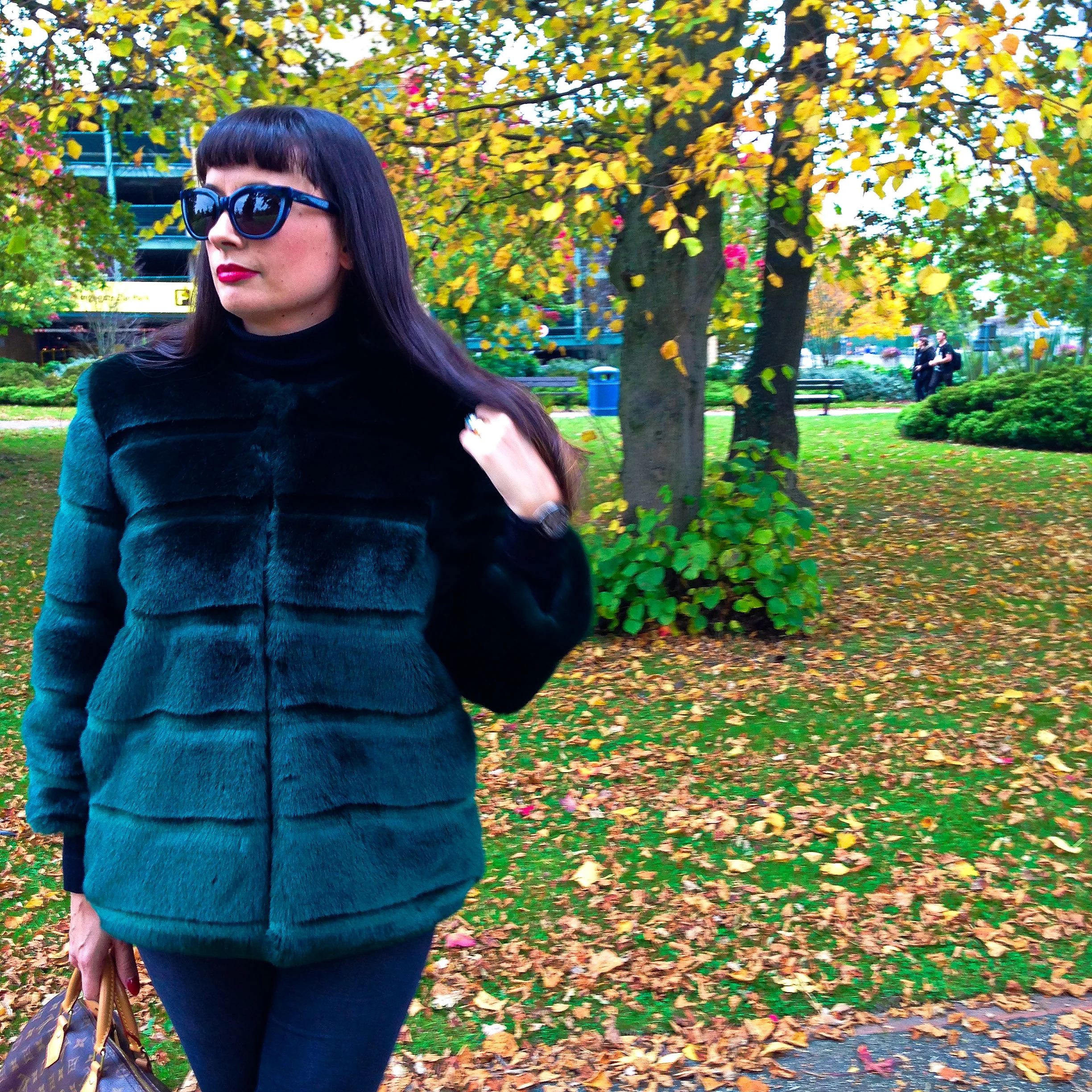 Green Faux Fur Coat