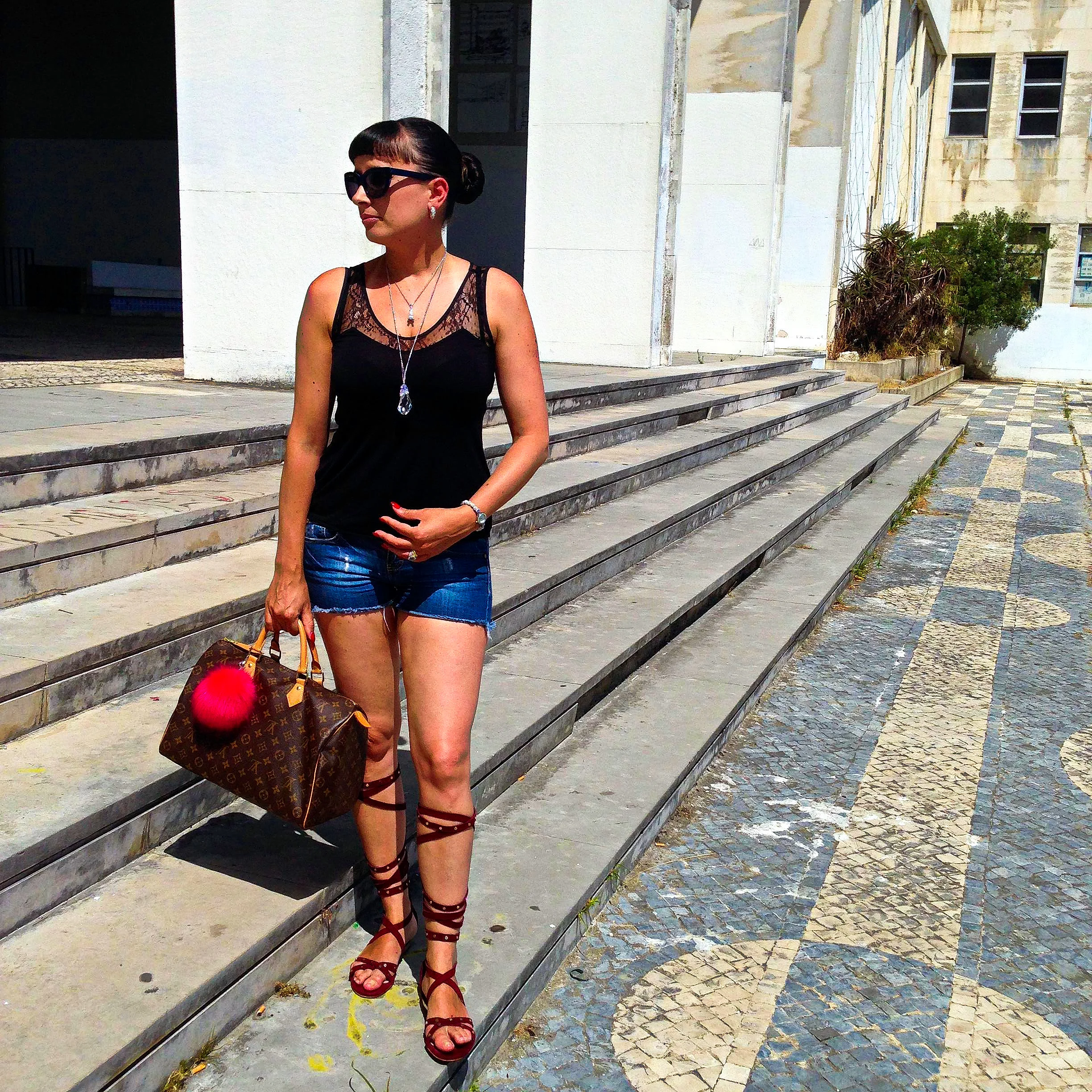 Shorts and Gladiator Sandals