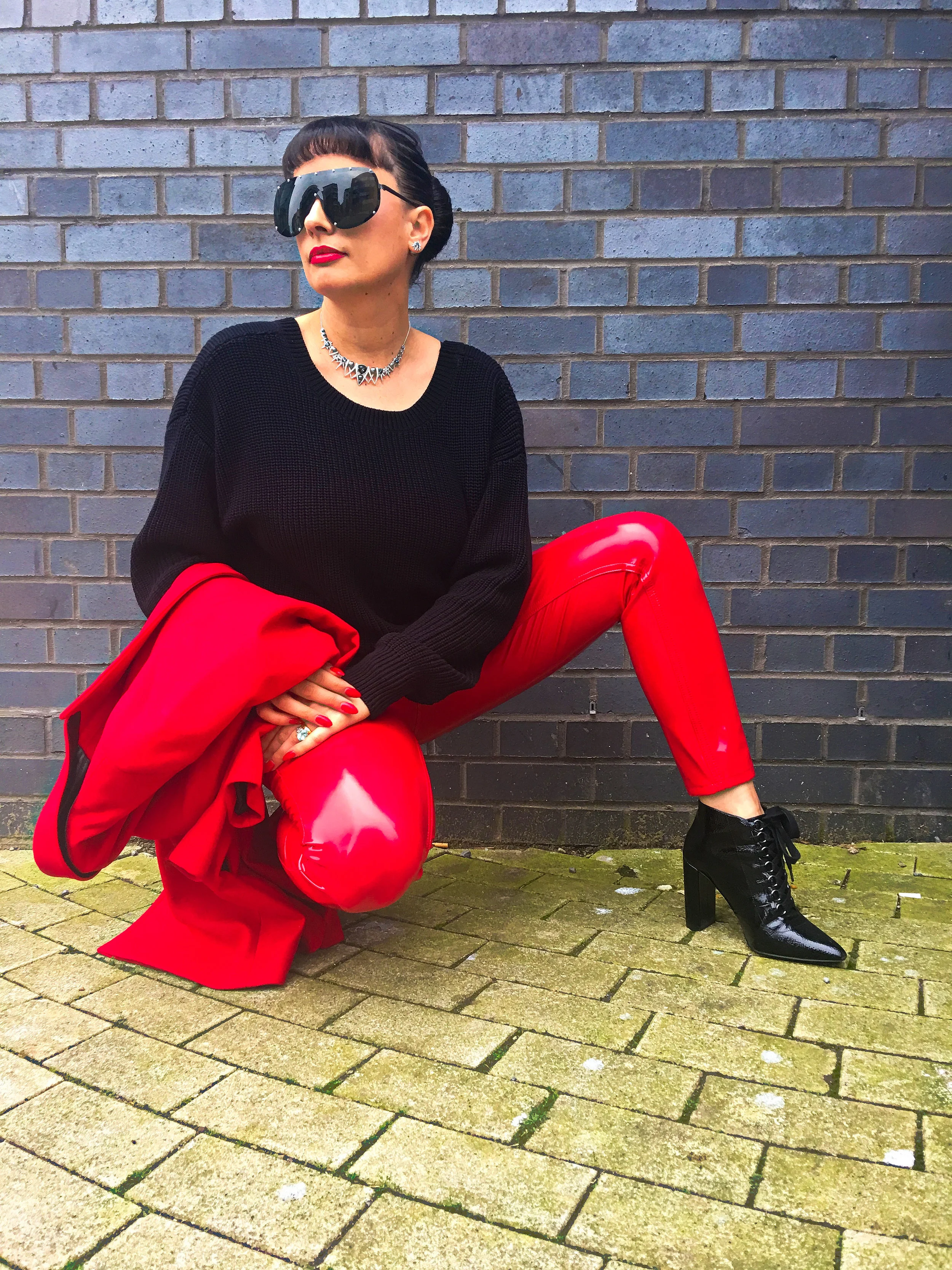 Red Vinyl Trousers