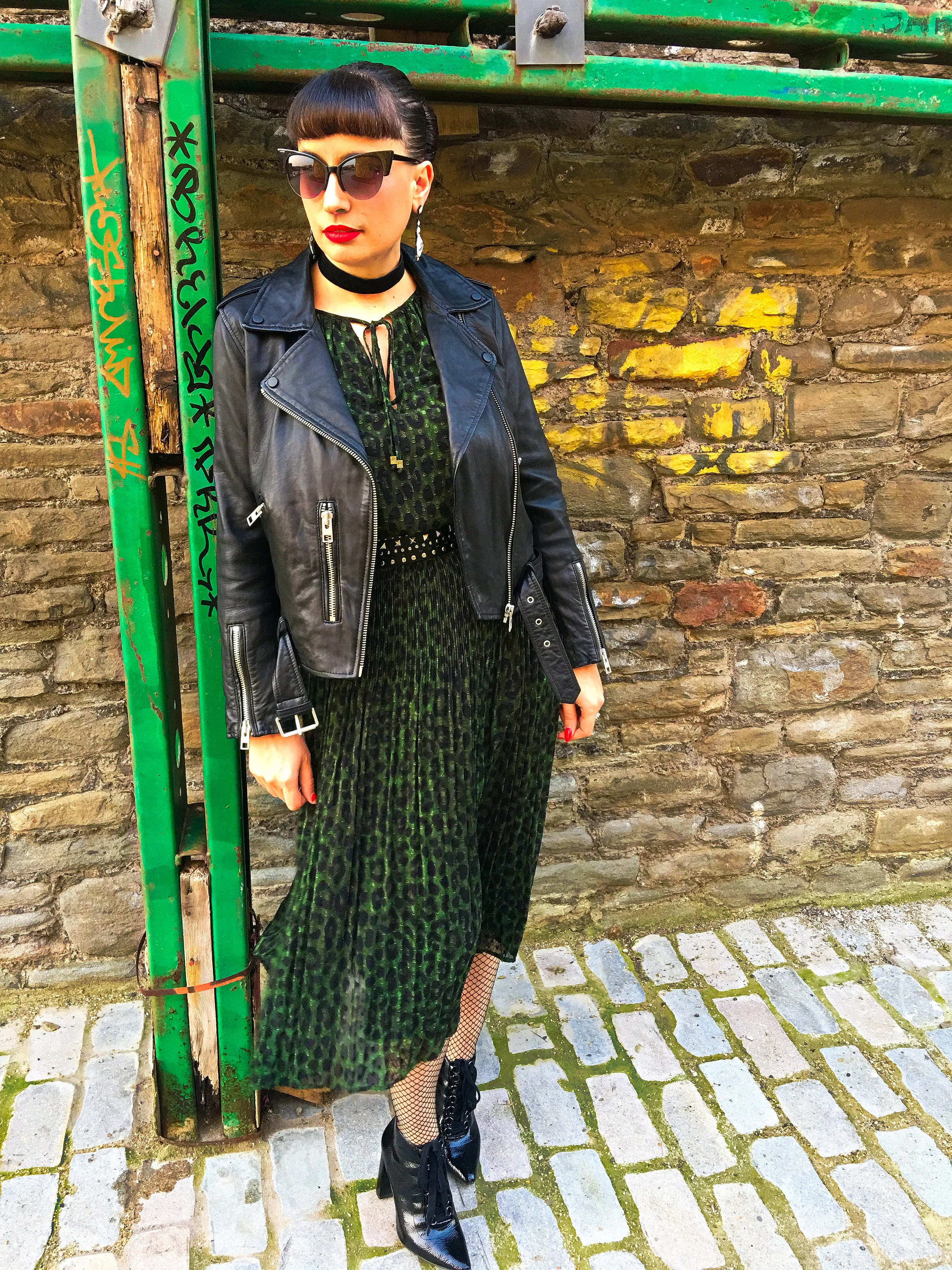 Green Animal Print Dress