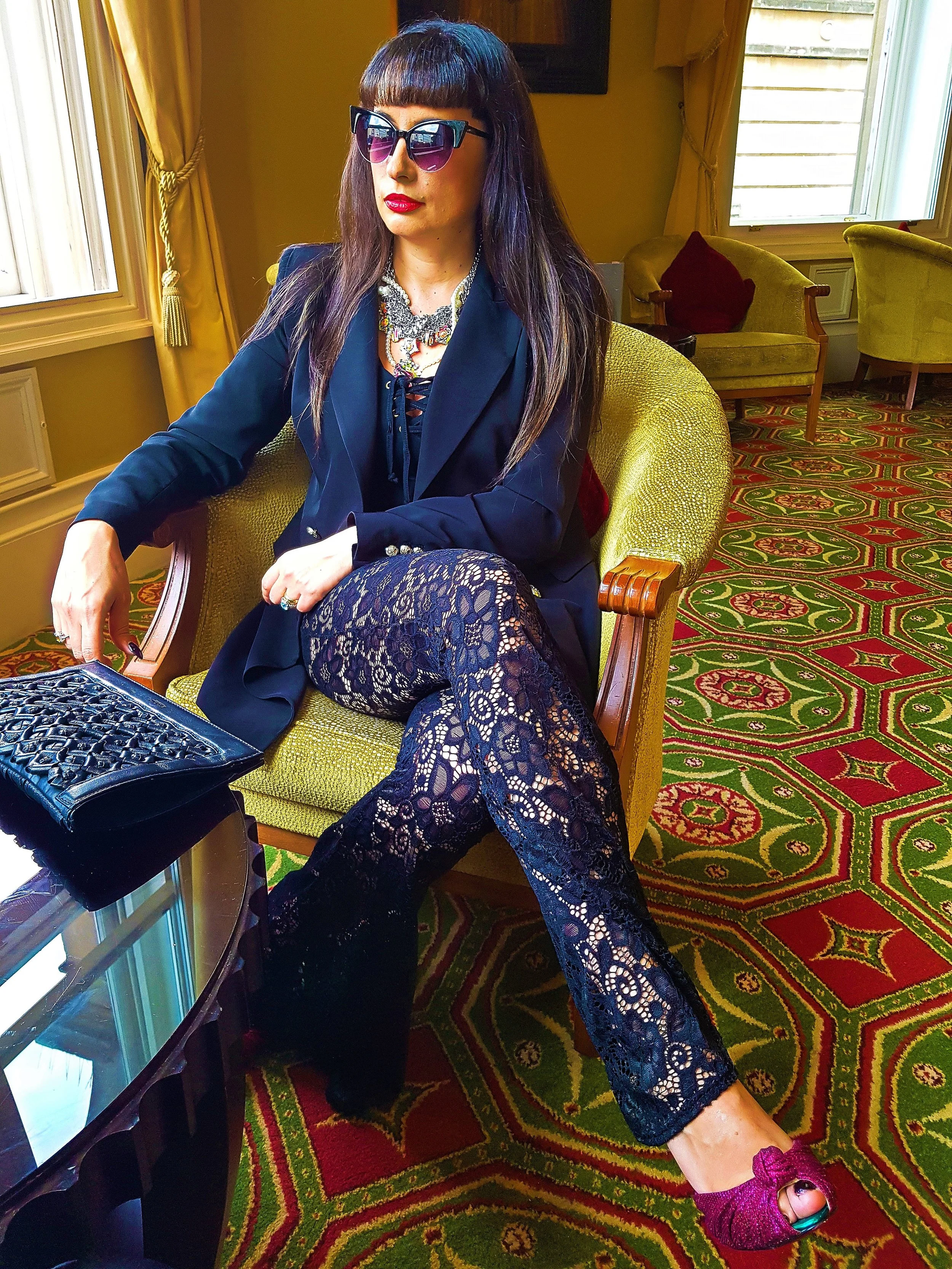 Boohoo Lace Trousers and Zara Jacket