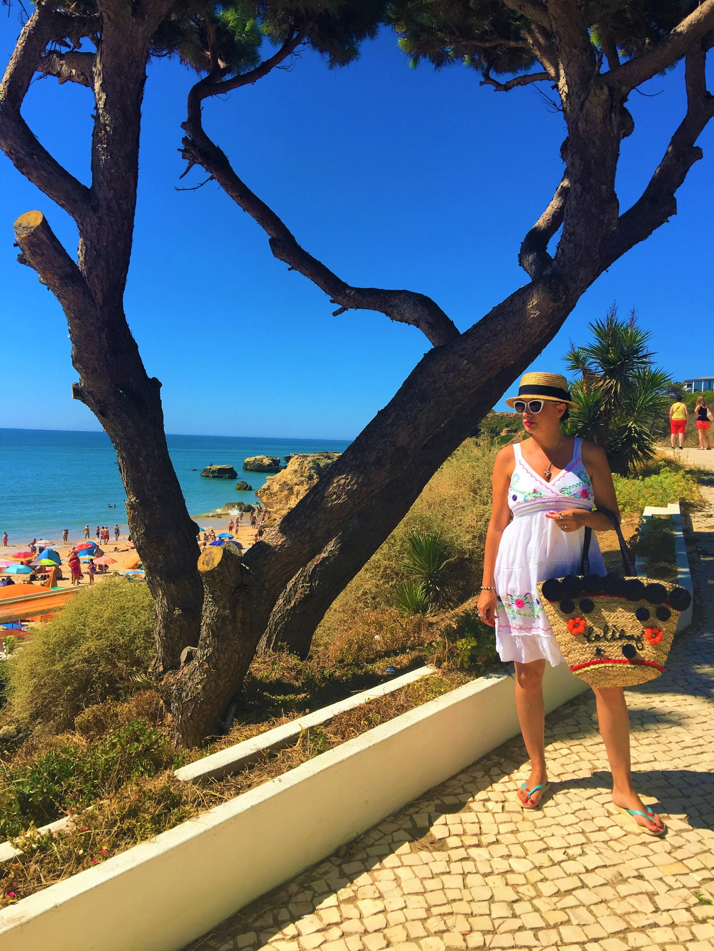 Holidays in Algarve, Portugal - White Embroidery Dress