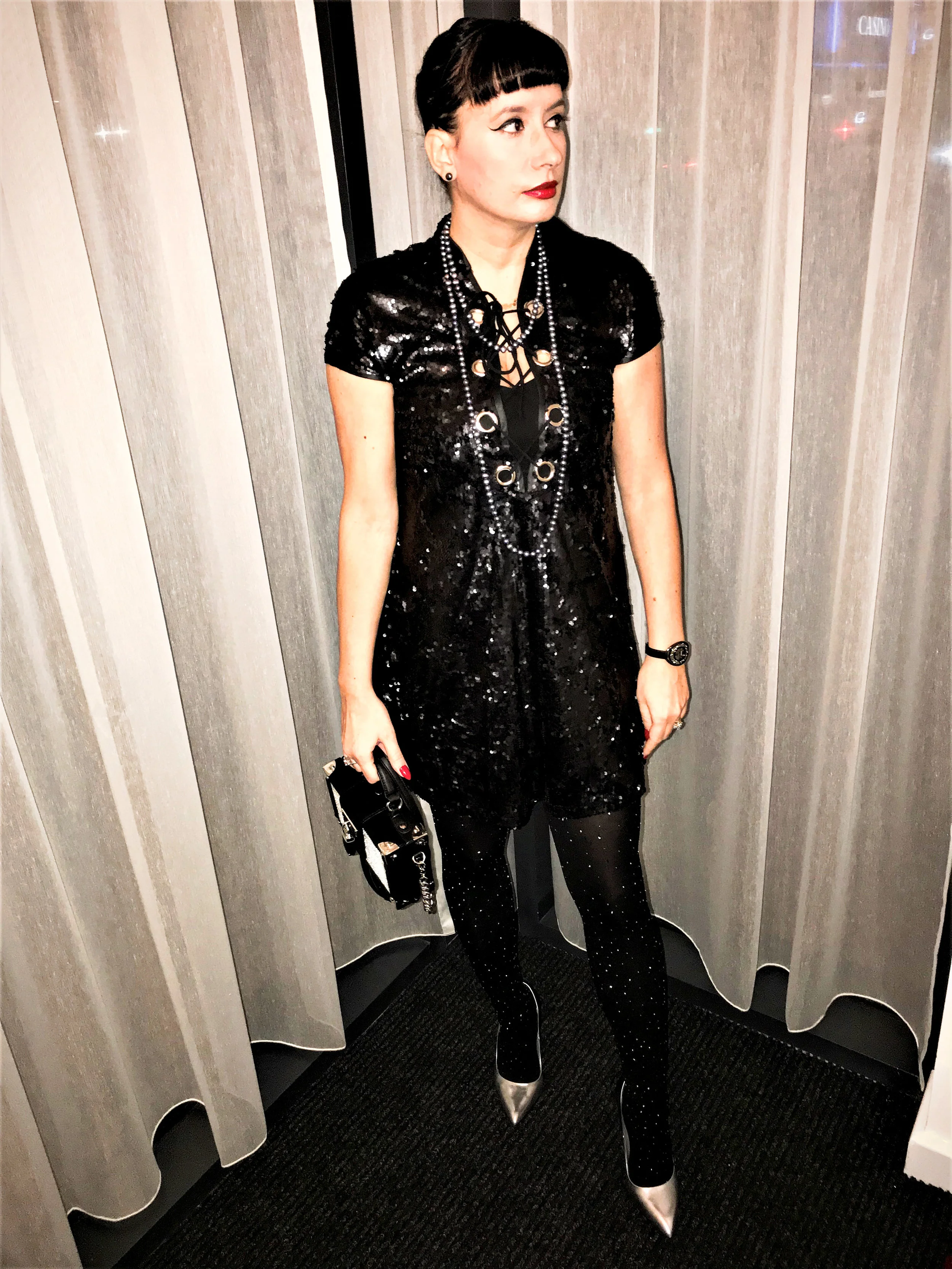 Black Sequin Dress