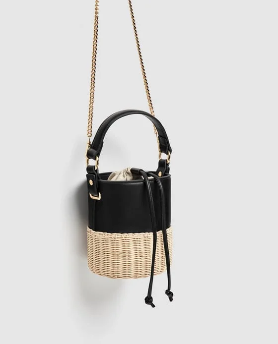 zara round raffia bag