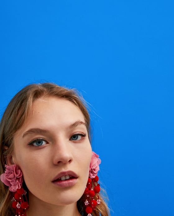 zara floral earrings