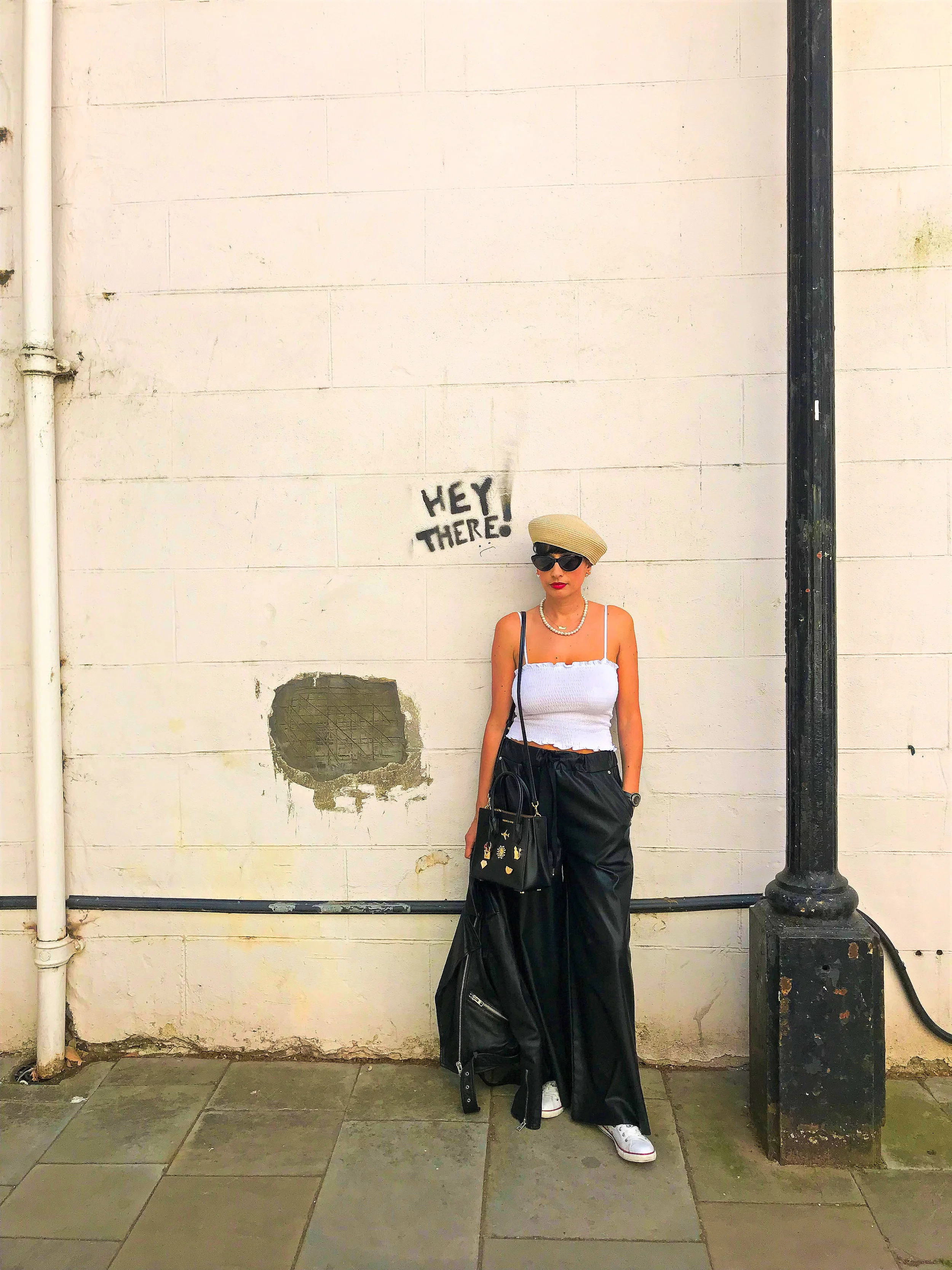 Wide Leg Leather Trousers
