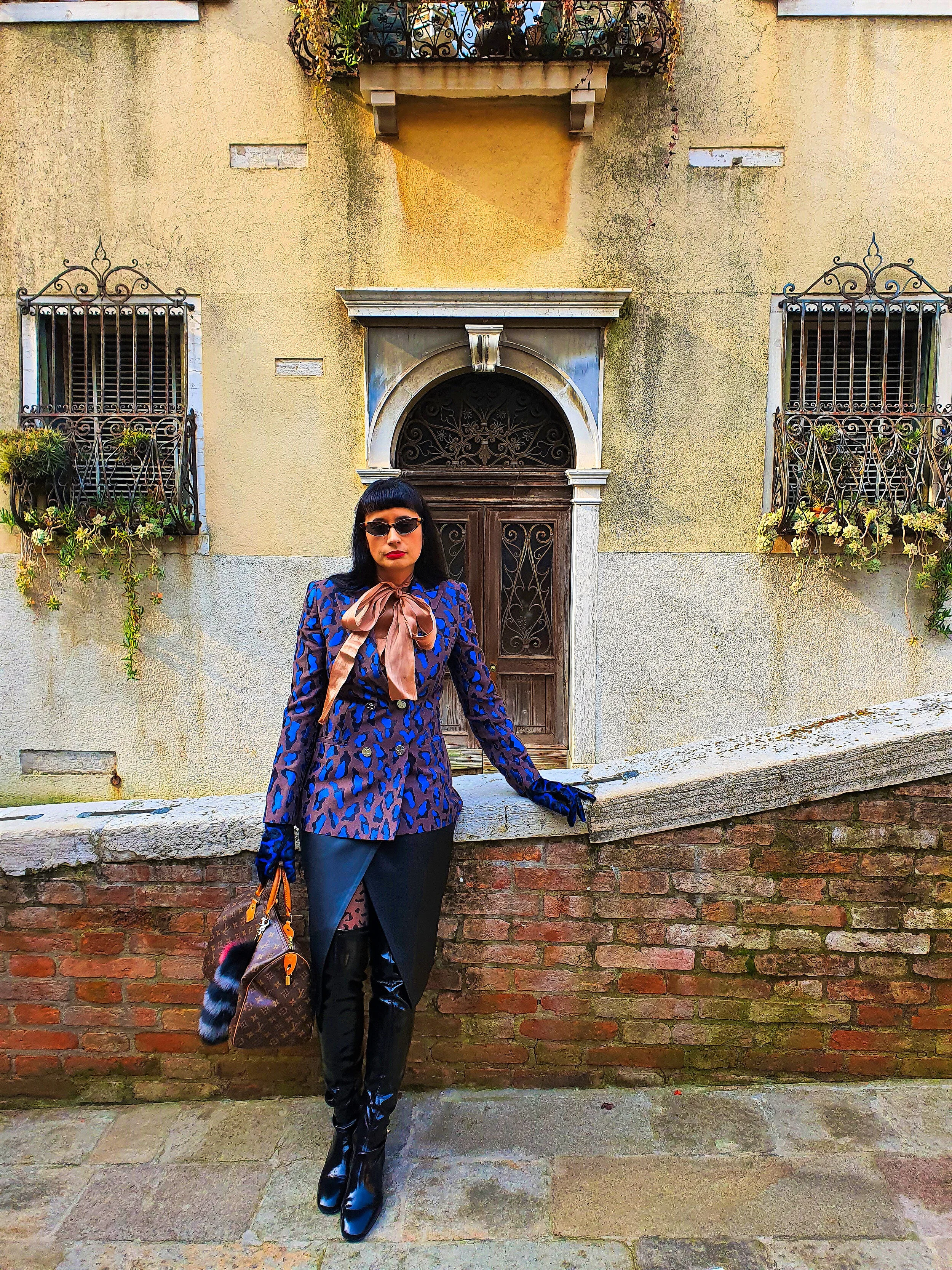'Just Cavalli' Animal Print Blazer in Venice - Day 3