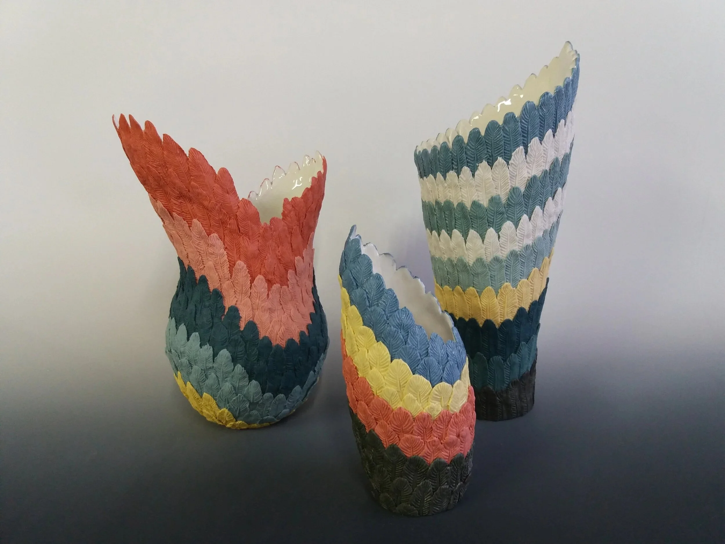 Feathered Vases