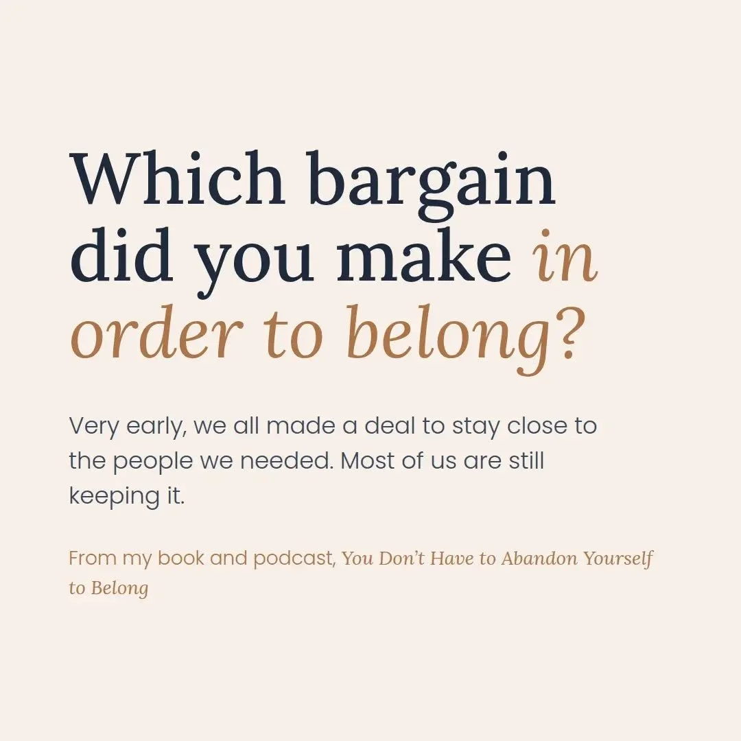 We all made a deal, very early, to stay close to the people we needed. Most of us are still keeping it.

The Carer. The Striver. The Fortress. The Closed Door. The Hidden One. The Good One.

These bargains were creative, intelligent ways a small vers
