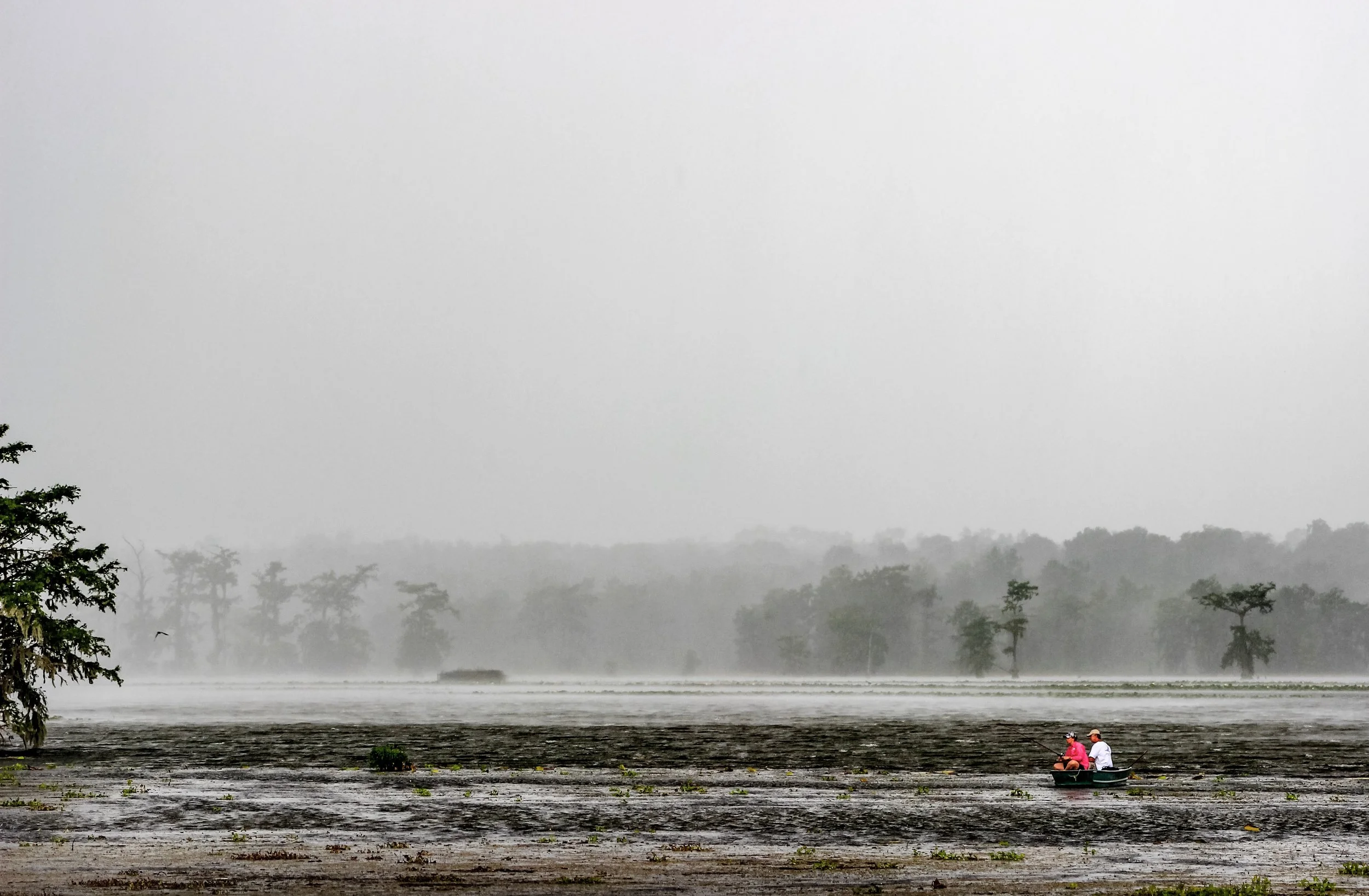 Boat ramp view of Lake Martin during a summer storm.