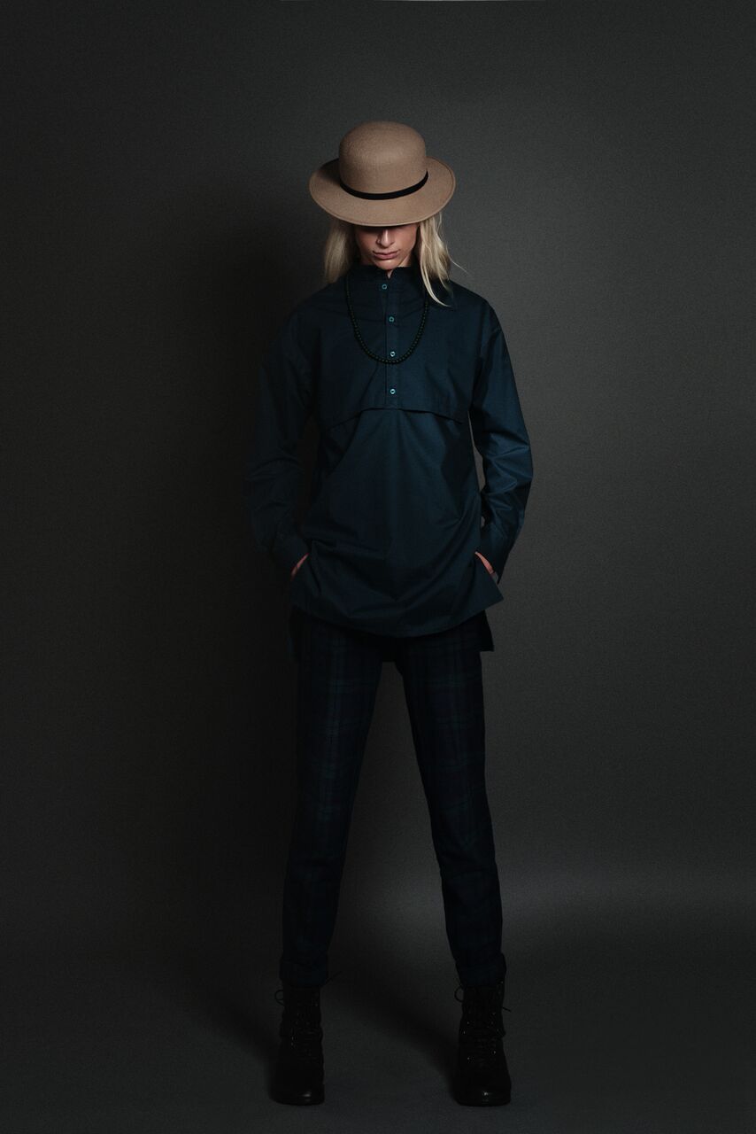 Teal Organic cotton button up dress shirt