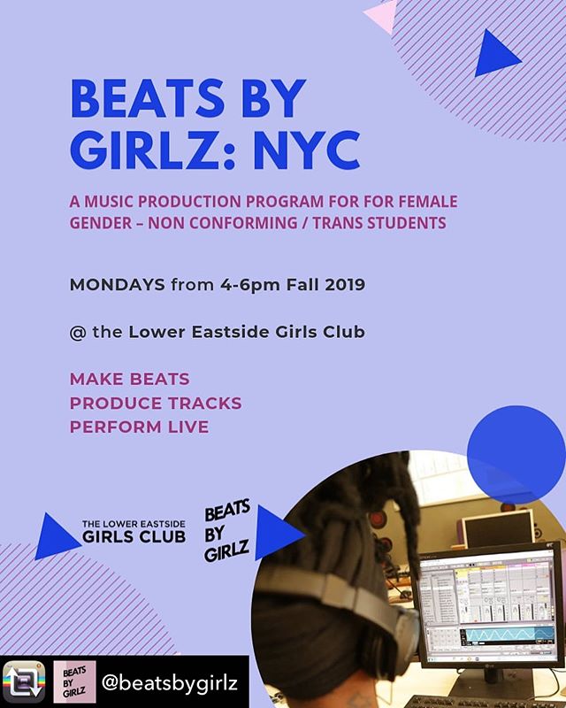 Yes ππΌ Back to the Lower East Side Girls Club to make beats with middle school girls and trans youth π§πΆπ
#revolutionizethemusicindustry .
Repost from @beatsbygirlz - Beats by Girlz NYC will be back in action on Monday, 9/9 at @girlsclubny , all thanks to the @nycmayorsoffice ! Follow us for updates and to see our kids in action!!!β¨π―π€©