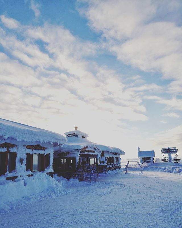 Sunny view from the top of Kaunisp&auml;&auml; fell, what a great way to kick-off another day in the magical winter wonderland of Lapland! ❄☀❄☀#visitlapland #visitfinland #saariselka #arctictimetravels #timetravelsclub #laplandmagic #mylapland #winte