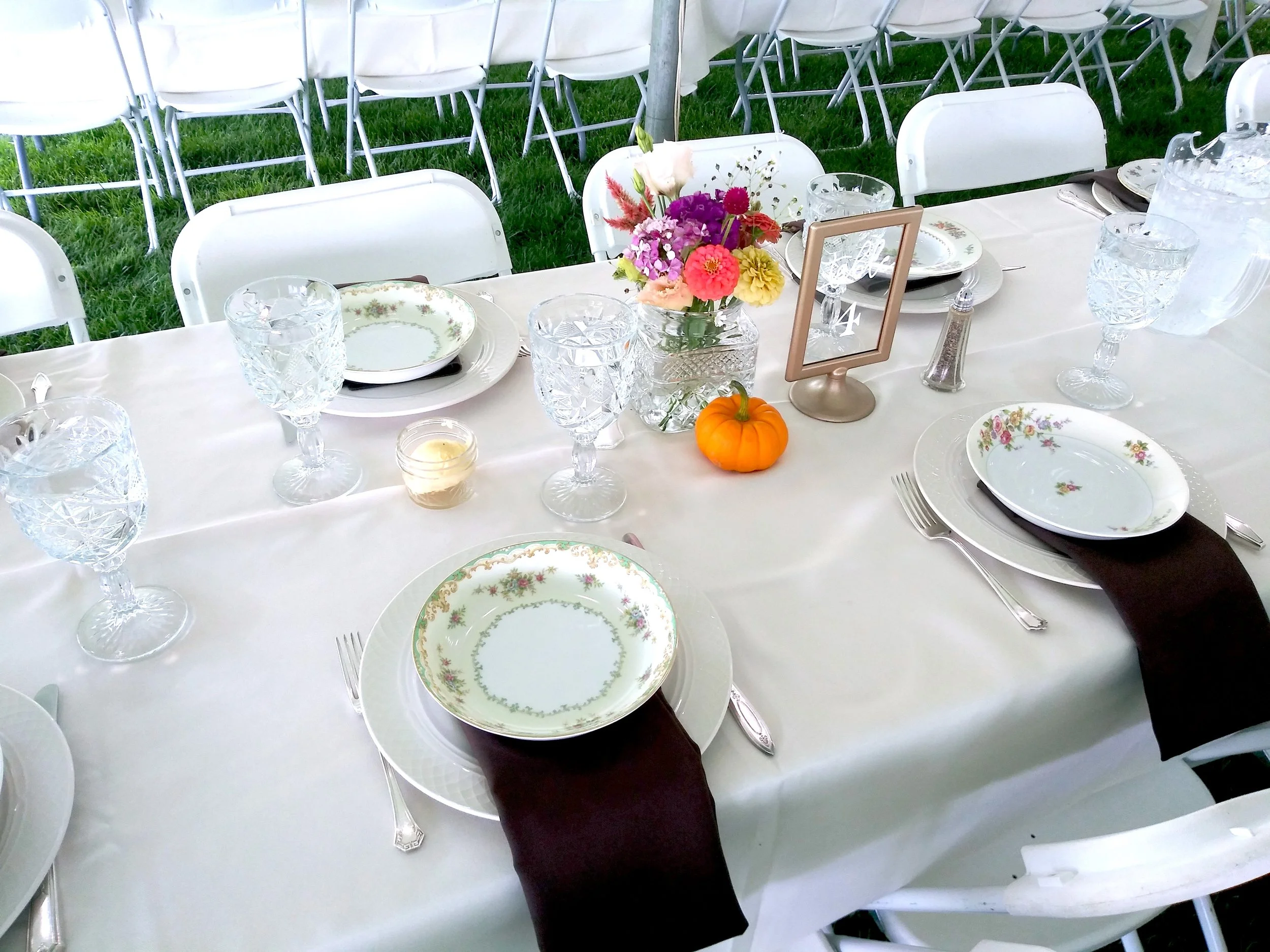 Clear Hobstar Goblets for rent from Delicate Dishes LLC