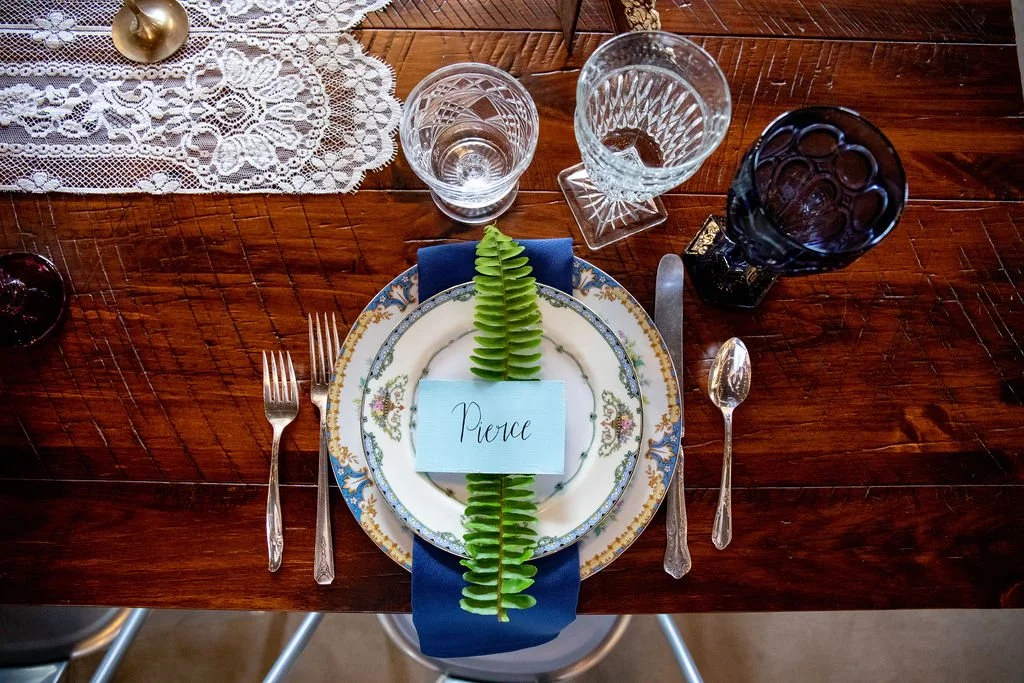 Blue Ornate Floral Plate Collection — Delicate Dishes LLC