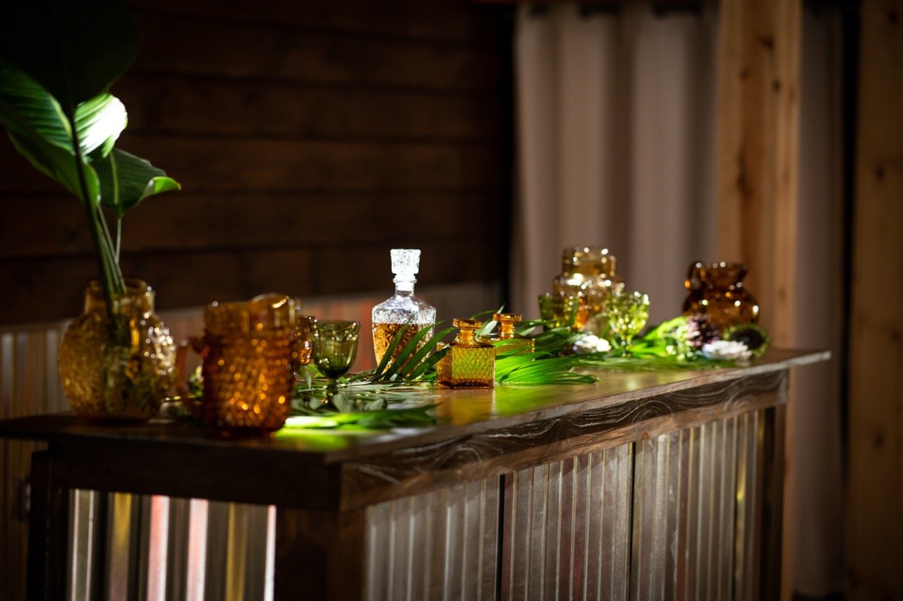 Vintage Amber Glass Water Pitchers for rent from Delicate Dishes LLC