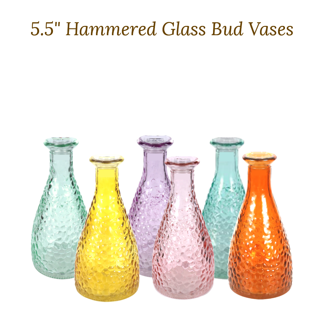 5 and half inch hammered glass bud vases.png