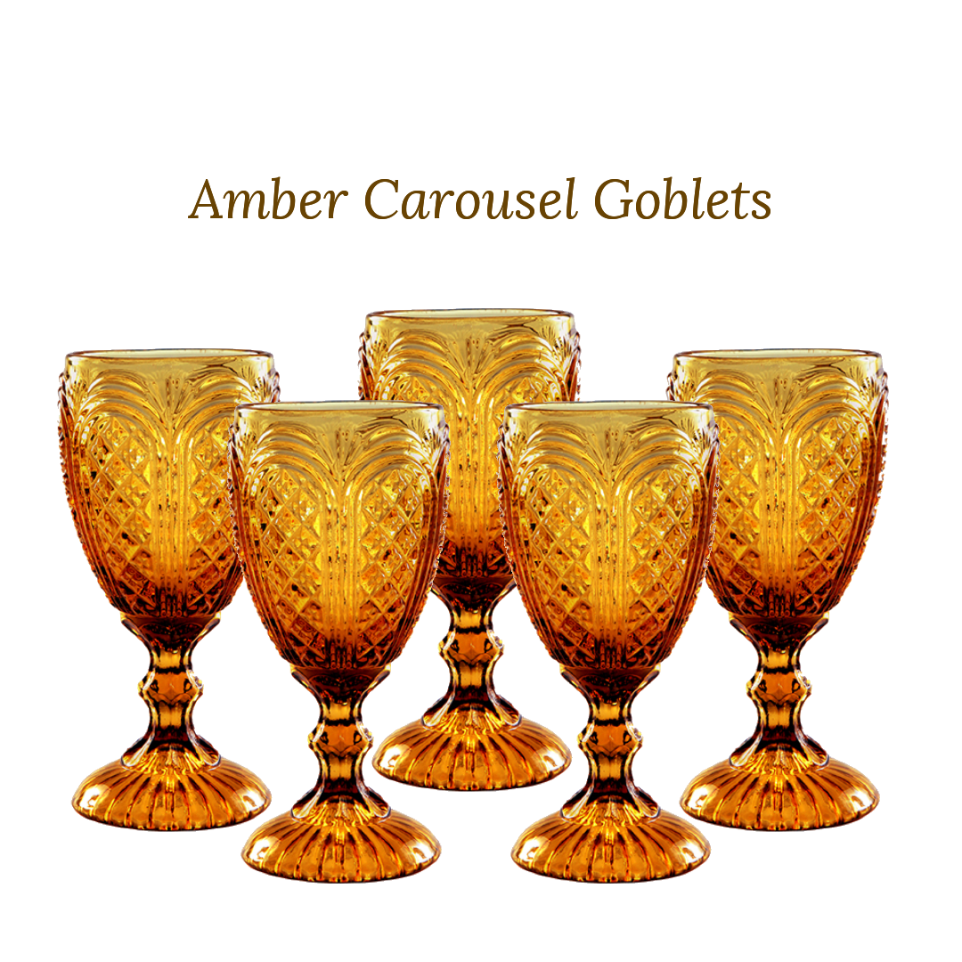 Amber Carousel Goblets for rent from Delicate Dishes.png