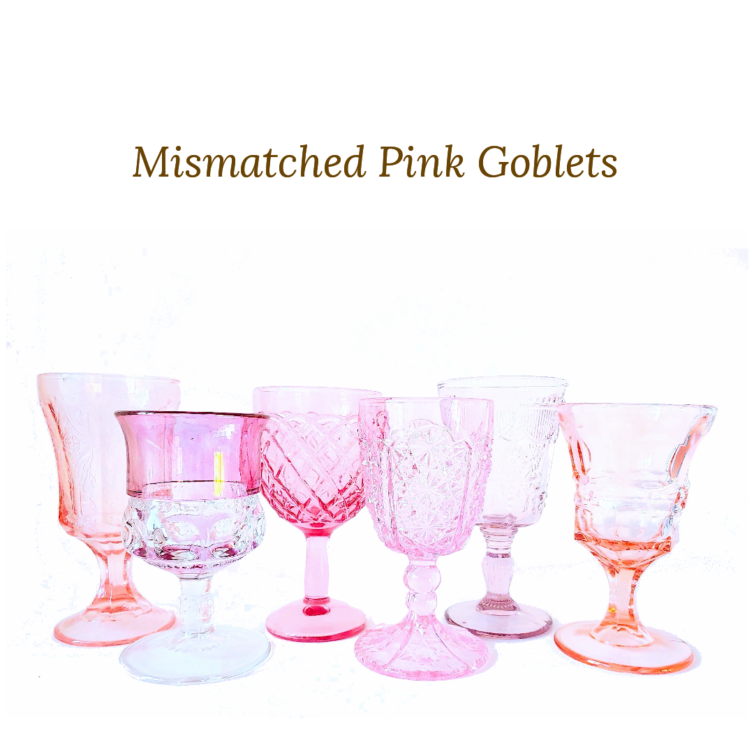Mismatched pink goblets from Delicate Dishes.png