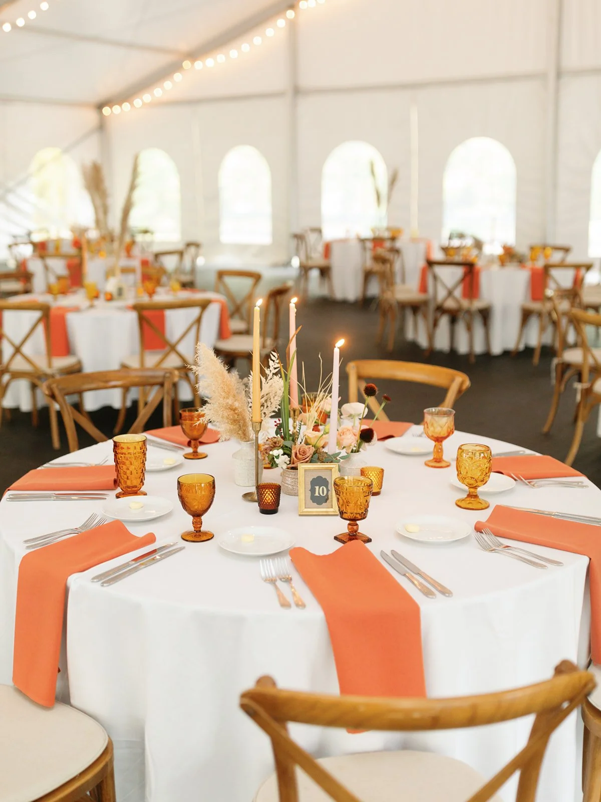 Mismatched Amber Goblets for rent from Delicate Dishes LLC
