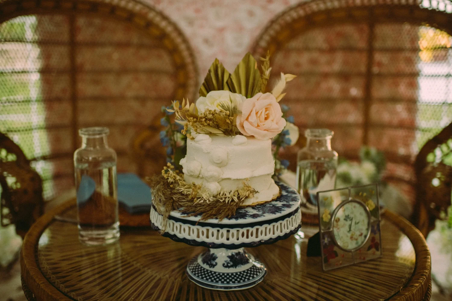 ACMLIFE 3-Tier Porcelain Cake Stand - Blue & White Bone China, For Weddings, Desserts, Cupcakes
